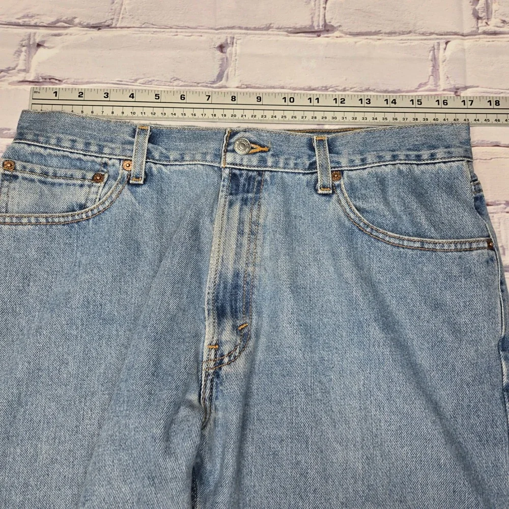 Levis 505 Regular Fit Jeans Mens 36x30 Light Wash Blue Denim Made in USA Vintage